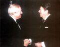 Jean-Marie Le Pen et Ronald Reagan